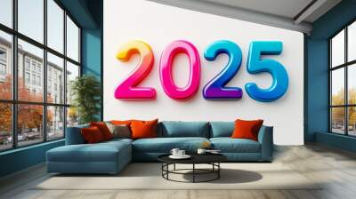 2025 text happy new year eve holiday Wall mural