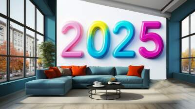 2025 text happy new year eve holiday Wall mural