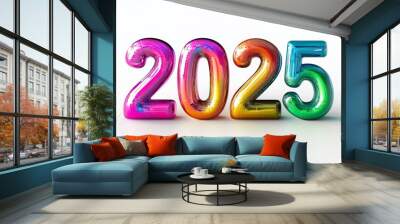 2025 text happy new year eve holiday Wall mural