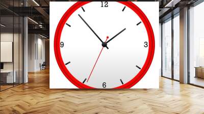 Red Wall Clock Wall mural