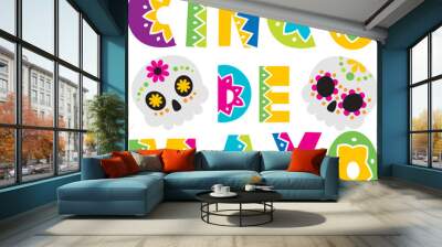 Cinco de mayo sayings, decorative font Wall mural