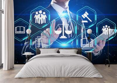 Labor Law Lawyer Legal Business Internet Technology Concept Wall mural