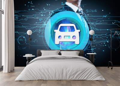 Smart car internet autonomous automobile business concept. Wall mural