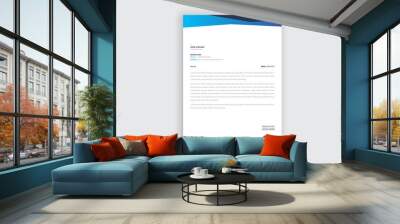  Business style blue letterhead template design Wall mural