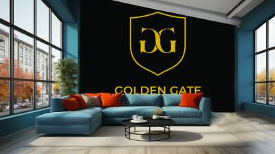 illustration of double letter G in defense can be used for security or gold companies Wall mural