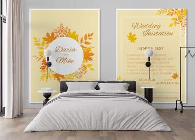 Wedding invitation template Wall mural