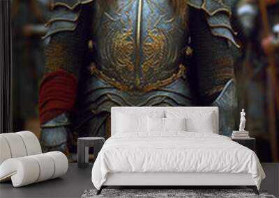 Medieval knight in armor with a sword Wall mural