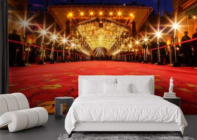 Red carpet on event Wall mural