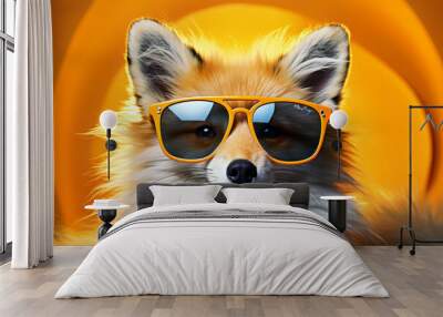 Creative animal concept animal with glasses Wall mural