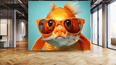 Creative animal concept animal with glasses Wall mural