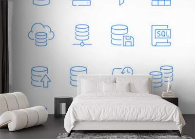 Database related icons. Editable stroke. Thin vector icon set Wall mural