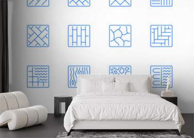 Floor and material related icons. Editable stroke. Thin vector icon set Wall mural