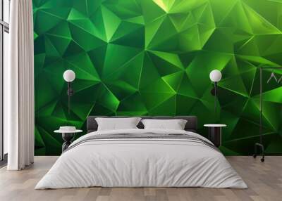 Green Geometric Texture Background for Banner. Abstract Illustration with Textured Wallpaper Design Wall mural