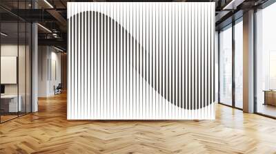 Abstract art geometric background with vertical lines. Optical illusion with waves and transition. Wall mural