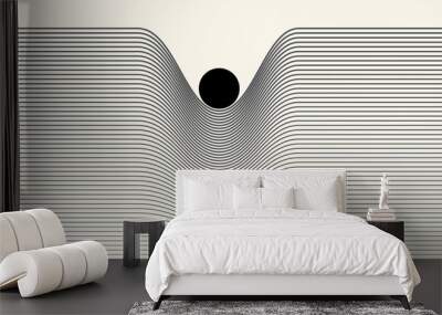 Abstract art line design. Mass gravity concept. Wall mural