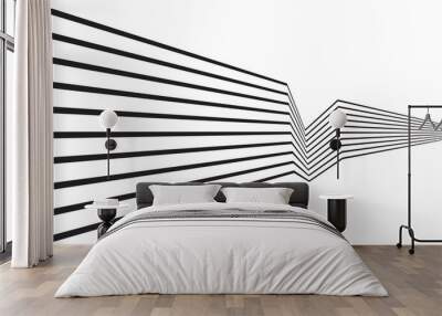 abstract background with lines. stripes optical art illusion. Wall mural