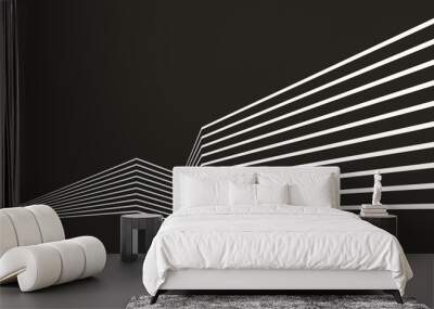 Abstract background with zigzag lines. Stripes optical art illusion. Wall mural