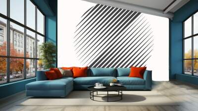 Abstract creative circles with diagonal lines. Geometric art lines background. Can be used as icon, logo or tattoo. Wall mural