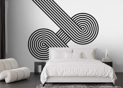 abstract lines background in retro style Wall mural