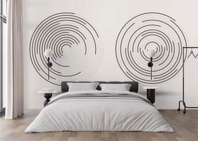 abstract round background. monochrome logo or icon Wall mural