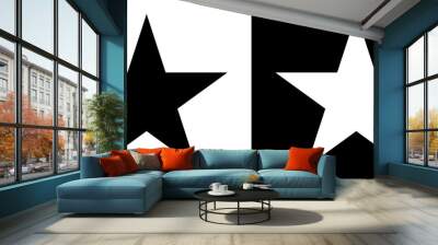 Art design star as logo or icon. A black figure on a white background and an equally white figure on the black side. Wall mural