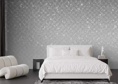 differents realistic falling snow or snowflakes. Isolated on transparent background. Wall mural