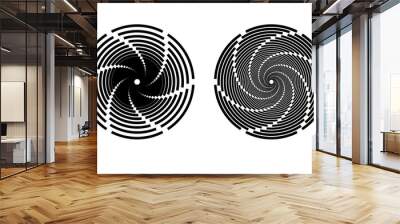 hypnotic swirl lines in circle. halftone effect lines as logo or icon. Wall mural