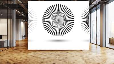 round form with halftone transitions. stripe lines in circle as logo or icon Wall mural