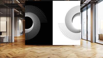 Spiral with gray colors lines as dynamic abstract vector background or logo or icon. Yin and Yang symbol. Wall mural