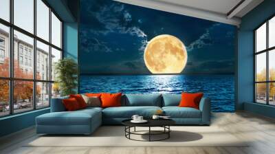 super moon over water Wall mural