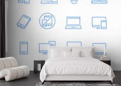 mobile devices related icons. editable stroke. thin vector icon set Wall mural