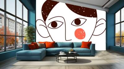 Abstract Face Portrait Doodle Wall mural