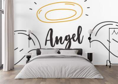 Angel Wings With Halo Wall mural