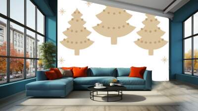 Christmas Trees Frame For Greeting Wall mural