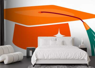 Graduation Hat Icon Wall mural