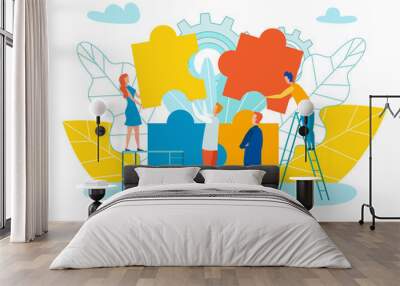 Team Formation and Development Vector Illustration Wall mural