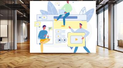 Website Development, Hosting Vector Illustration Wall mural