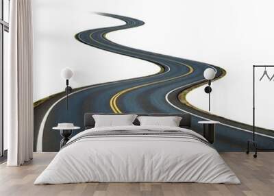 winding road isolated Wall mural