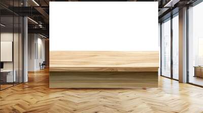 wooden table template, desk mock-up, tabletop, front view, isolated Wall mural