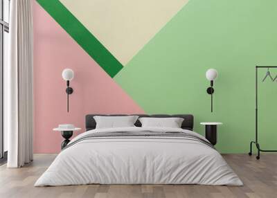 Pastel calm colors desaturated abstrac geometric paper background Wall mural