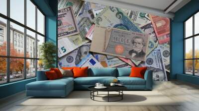 Paper money of various countries Wall mural