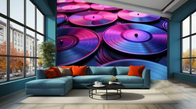 Rotating vinyl record background Wall mural