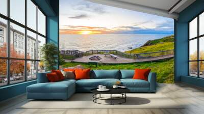 Hallett Cove boardwalk along the coast at sunset, South Australia Wall mural