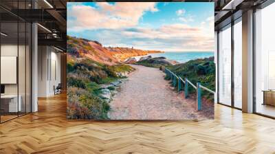 Iconic Port Willunga beach access track at sunset, South Australia Wall mural