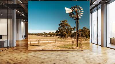 Old rusty windmill near Barossa valley Wall mural