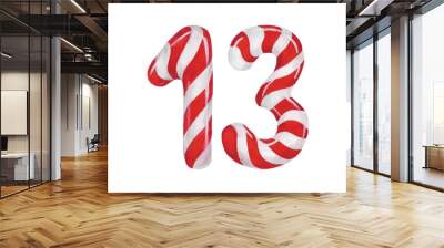 Christmas Advent Calendar number 13 Cangy Cane Wall mural