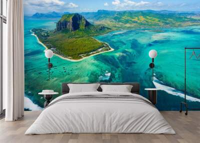 Aerial view of Mauritius island Wall mural