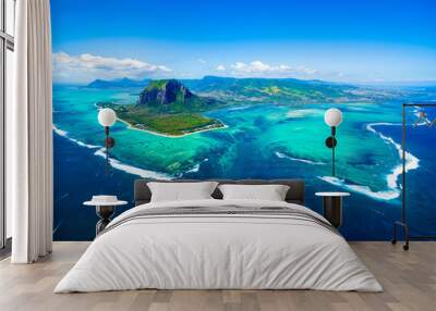 Aerial view of Mauritius island Wall mural