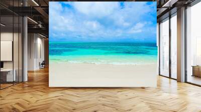 Beautiful landscape of clear turquoise Indian ocean, Maldives islands Wall mural