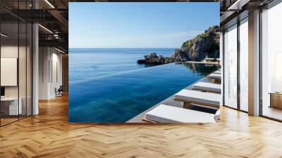 Infinity pool area with sea view Wall mural